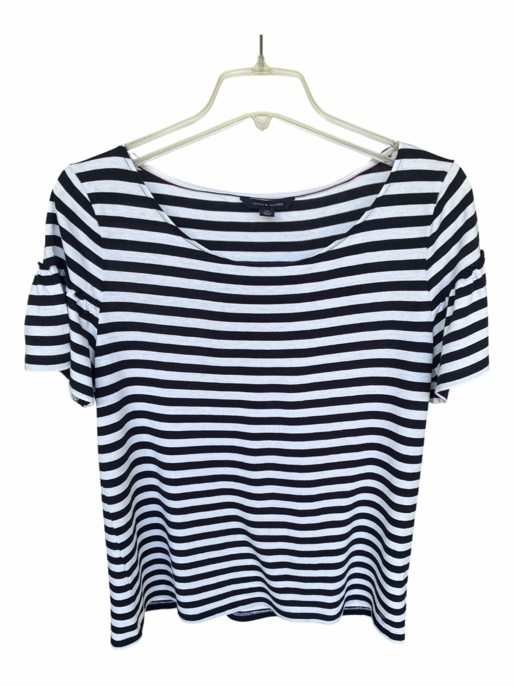 Tommy Hilfiger Navy Blue  & White Striped Short Sleeve Tee